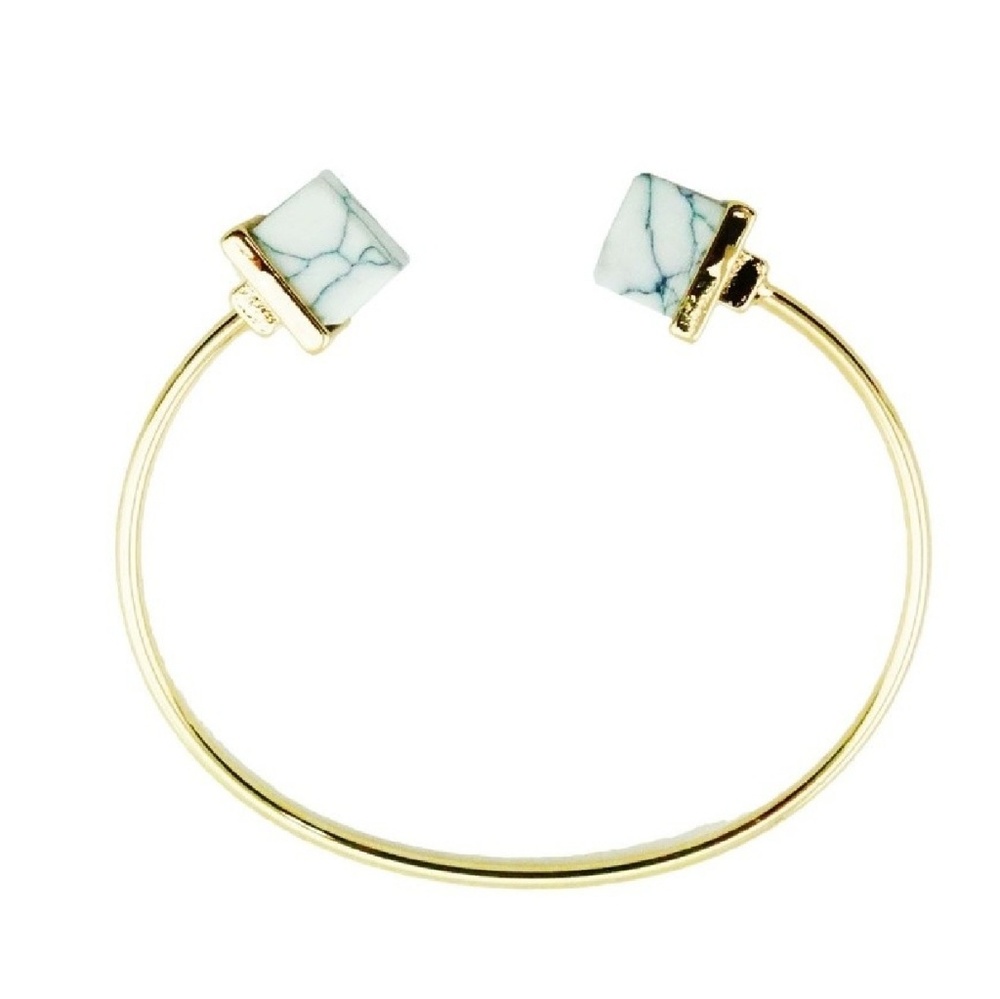 🍾💕6x HP 18kt GOLD plated marble cuff bracelet - Picture 2 of 2